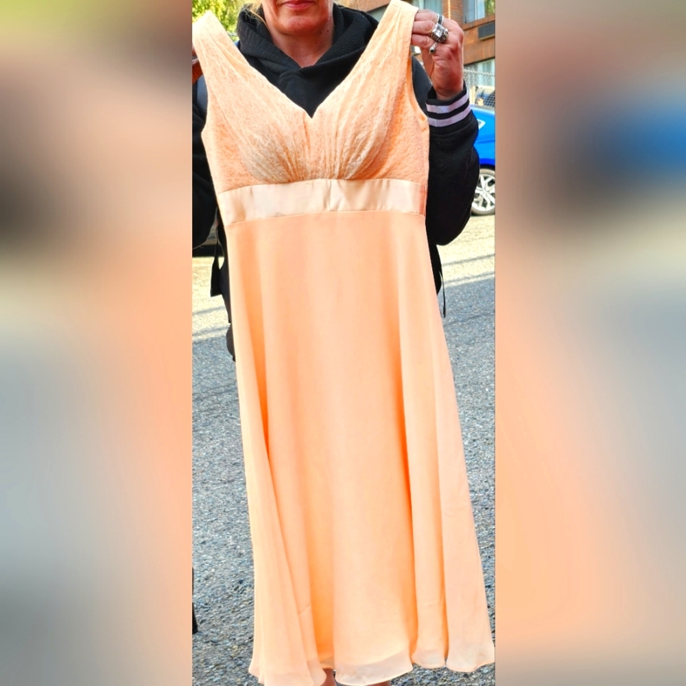 Dress, coral, elegant